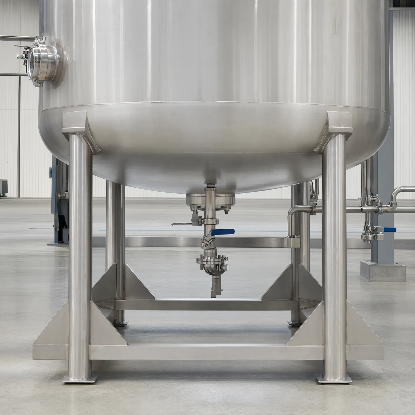 Tank legs, lugs, support frame and bottom connection relationship