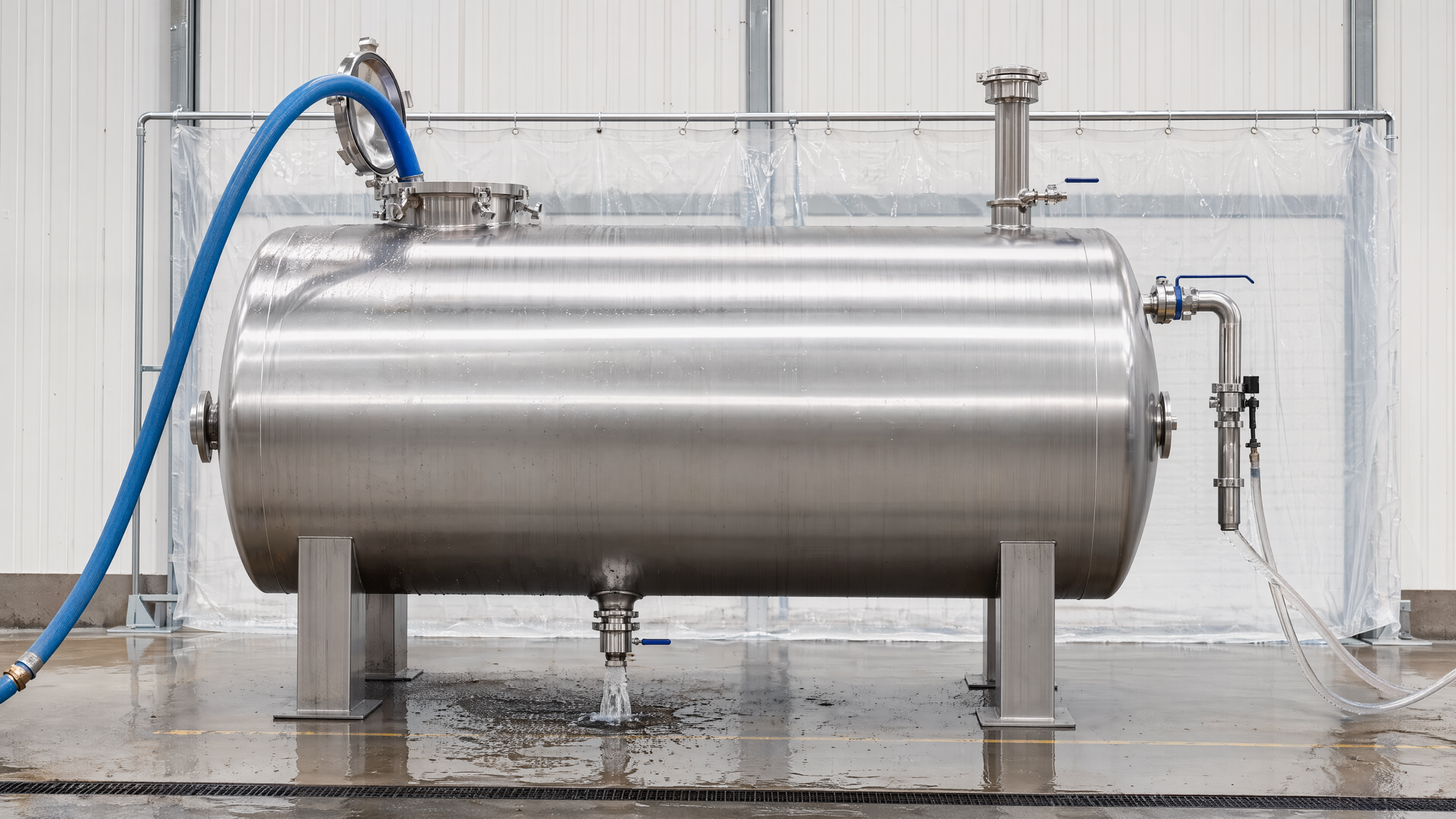 Water fill, vent and defined hydrostatic test-boundary arrangement