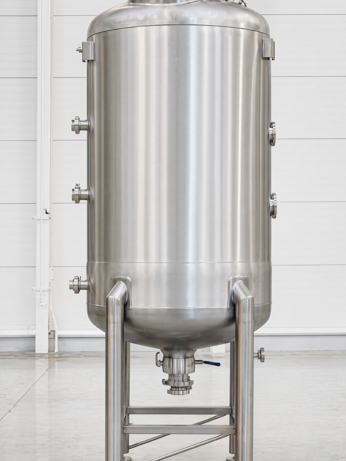 Completed vertical tank in protected finished condition